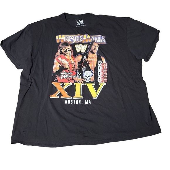 Vintage 90s WWE Steve Austin vs Shawn Michael tee shirt - Picture 1 of 5